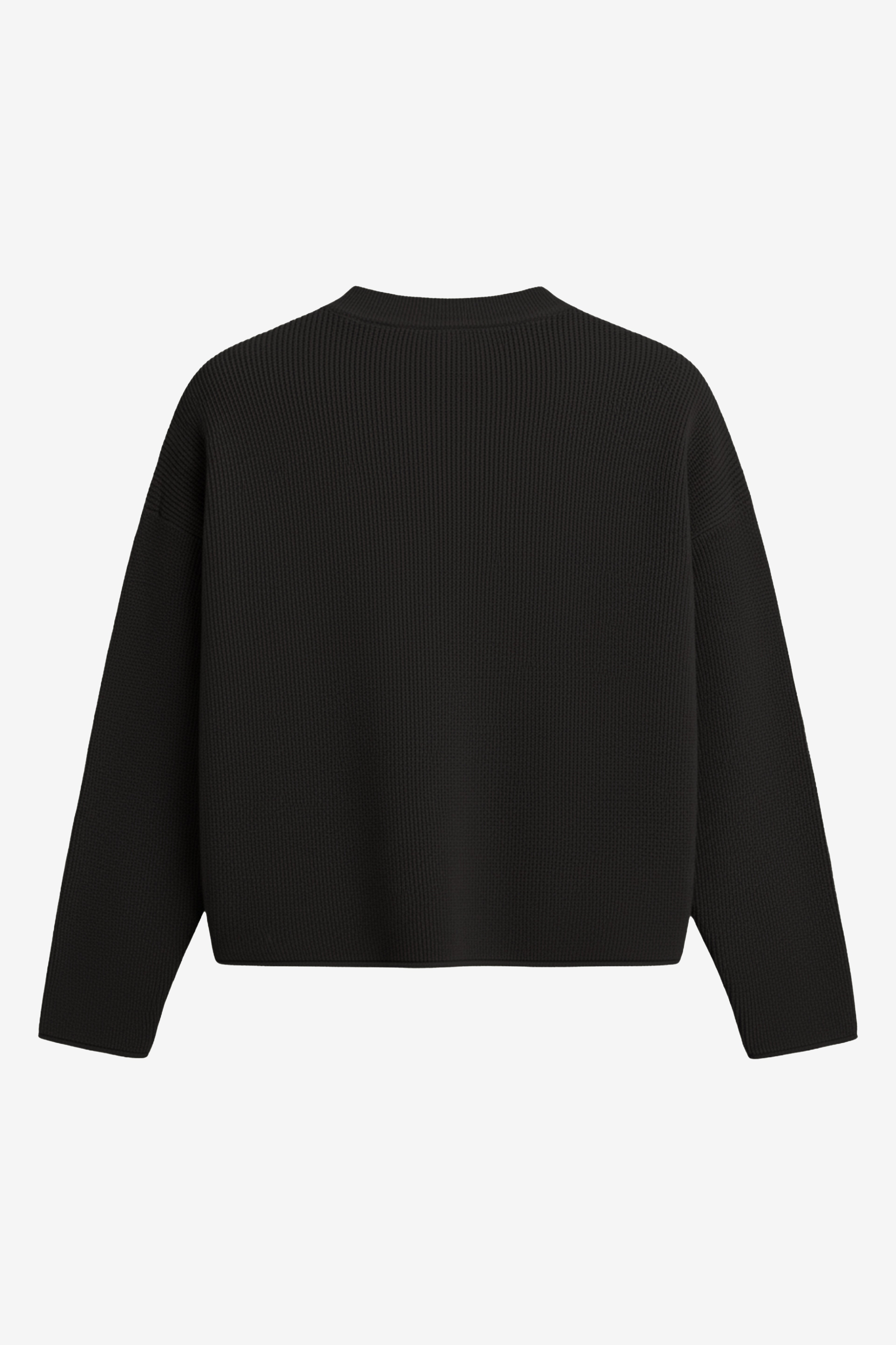 Waffle Knit Sweater (Midnight Black)